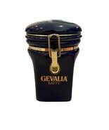 Vintage Gevalia Kaffe Blue Ceramic Coffee Food Canister Blue 7.75&quot; Gold ... - £14.39 GBP