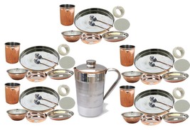 Set of 5 Prisha India Craft ® Handmade Indian Dinnerware Steel Copper Th... - £345.99 GBP+