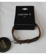 Forever 21 Men&#39;s Brown Leather Bracelet Adjustable Gold Stud New - $14.36 CAD