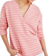 Haven Well Within Organic Cotton French Terry Split-Neck V-neck Top Relaxed XS - $28.06