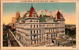 State Capitol and State Office Building Albany New York Vintage Postcard C14 - £5.10 GBP