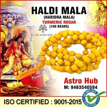 Haldi Mala, Baglamukhi Mala/haldi mala 108 Beads Original/Yellow Natural Haldi M - £19.34 GBP