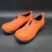 Lands End Women&#39;s Size 6.5B Orange Hiking Shoes 86524  w/Zipper Low Top ... - $24.74