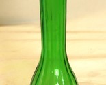 Portland Glass Emerald Green Bud Vase Ribbed Pattern P.G.C. #1200 - $12.86