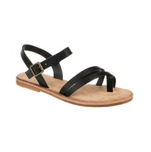 Journee Collection Womens 10 M Black Vasek Strappy Flat Sandals NIB HT9 - $466.20 MXN