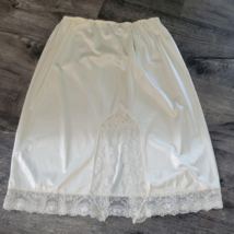 VTG Diane Von Furstenburg Nylon Half Slip Lace Trim Medium DVF Embroid I... - $14.84