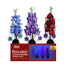 Alpine 8048321 33 in. Solalris Insect Hydrangea Solar Garden Stake, Assorted - £118.31 GBP