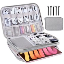 Electronics Organizer,Travel Cable Organizer Bag,Water Resistant Double Layers P - £22.01 GBP