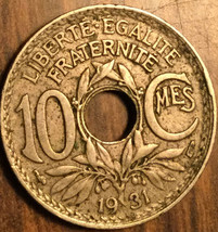 1931 France 10 Centimes Coin - £1.36 GBP