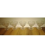 Vintage Clear Glass Short Footed Sherbet Glasses- Set of 5 - £14.95 GBP