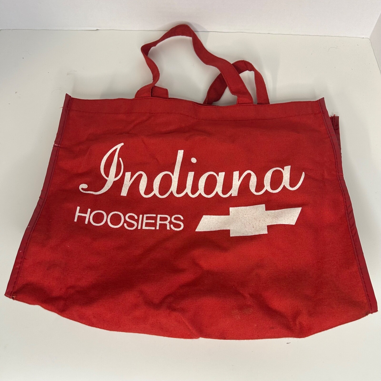 Vintage Indiana Hoosiers Tote Carry Bag Chevy Chevrolet Red - $10.37