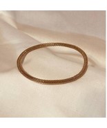 Vintage Lightweight Goldtone Mini Weave Design Bangle Bracelet - $9.47 CAD