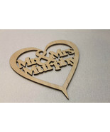 Custom Personalised Mr &amp; Mrs Wedding Gift CakeTopper Wooden Heart With N... - $147.66 MXN