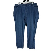 Catherines Womens Essential Flat Front Denim Pants Size 1x Petite Blue - £18.12 GBP
