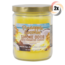 2x Jars Smoke Odor Pineapple Coconut Exterminator Candle | 13oz | 70 Hr Burn - £26.24 GBP