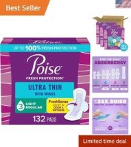 Light Absorbency Ultra Thin Incontinence Pads with Stay-In-Place Wings, ... - $38.50