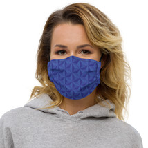 Blue 3DCube Hexagons Abstract Triangle Optical Illusion Face mask - £14.38 GBP