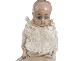 c1880 Wax Head doll in Christening Dress - £630.65 GBP