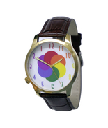 Backwards Watch Rainbow Numbers Gold Case Personalized Watch Men Watch F... - £36.77 GBP