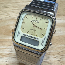 Quintel Quartz Watch Men Dual Tone Steel Band Analog Digital~For Parts R... - £28.37 GBP