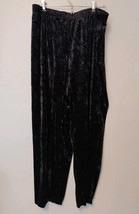Vintage TAG Pants  Crushed Velvet Burnout Black Stretch Straight Leg Pan... - $16.50