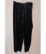 Vintage TAG Pants  Crushed Velvet Burnout Black Stretch Straight Leg Pan... - €14,22 EUR