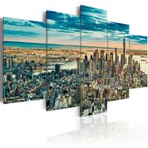 Tiptophomedecor Stretched Canvas Wall Art  - Ny: Dream City - Stretched &amp; Framed - £71.92 GBP+