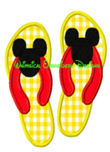 Mickey Flip Flops Machine Embroidery APPLIQUE GET INSTANT DOWNLOAD - £3.19 GBP