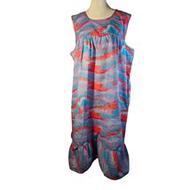 Anthony Richards Dress Ruffle Brush Strokes Sleeveless W/Pockets Size XL... - $15.99