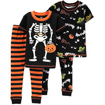 Toddler 4-Piece Skeleton Trick Treat Costume Style Halloween Pajama Set - $14.84+