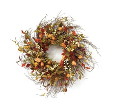 Cape Gooseberry Wreath 20&quot;D Twig/Fabric - £64.45 GBP