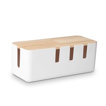 Cable Management Box By , 12X5X4.5 Inches, Wood Lid, Cord Organizer For Desk Tv  - £24.37 GBP