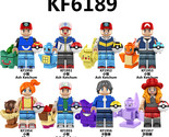 8 Pcs Game Pokeman Ash Ketchum Misty Calem Serena Building Block Minifigure - $30.10