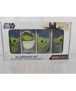 Disney Star Wars The Mandalorian Baby Yoda Glassware Set of 4-10 OZ  New - $231.88 MXN