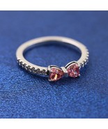 925 Sterling silver Sparkling Pink Bow Ring  193510C01 - £13.59 GBP