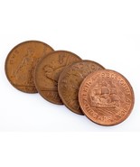 Lot of 4 British Commonwealth Large Pennys 1943 - 1960 Fine to Unc Condi... - $691.27 MXN