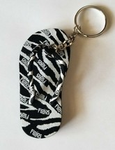 New Authentic FLOJOS sandal Keychain White with a Zebra print very UNIQUE!! - $5.93