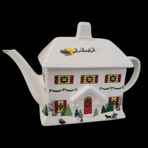 Lenox Sleighride Debut Collection House Teapot Fine Bone China Christmas Holiday - £115.47 GBP