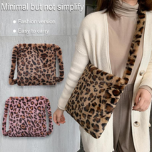 Fashion Leopard Crossbody Handbag Women Plush Shoulder Messenger Bags - £10.76 GBP