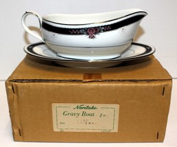 Noritake ETIENNE Porcelain Gravy Boat &amp; Underplate (Relish) 7260 in Original Box - £31.32 GBP