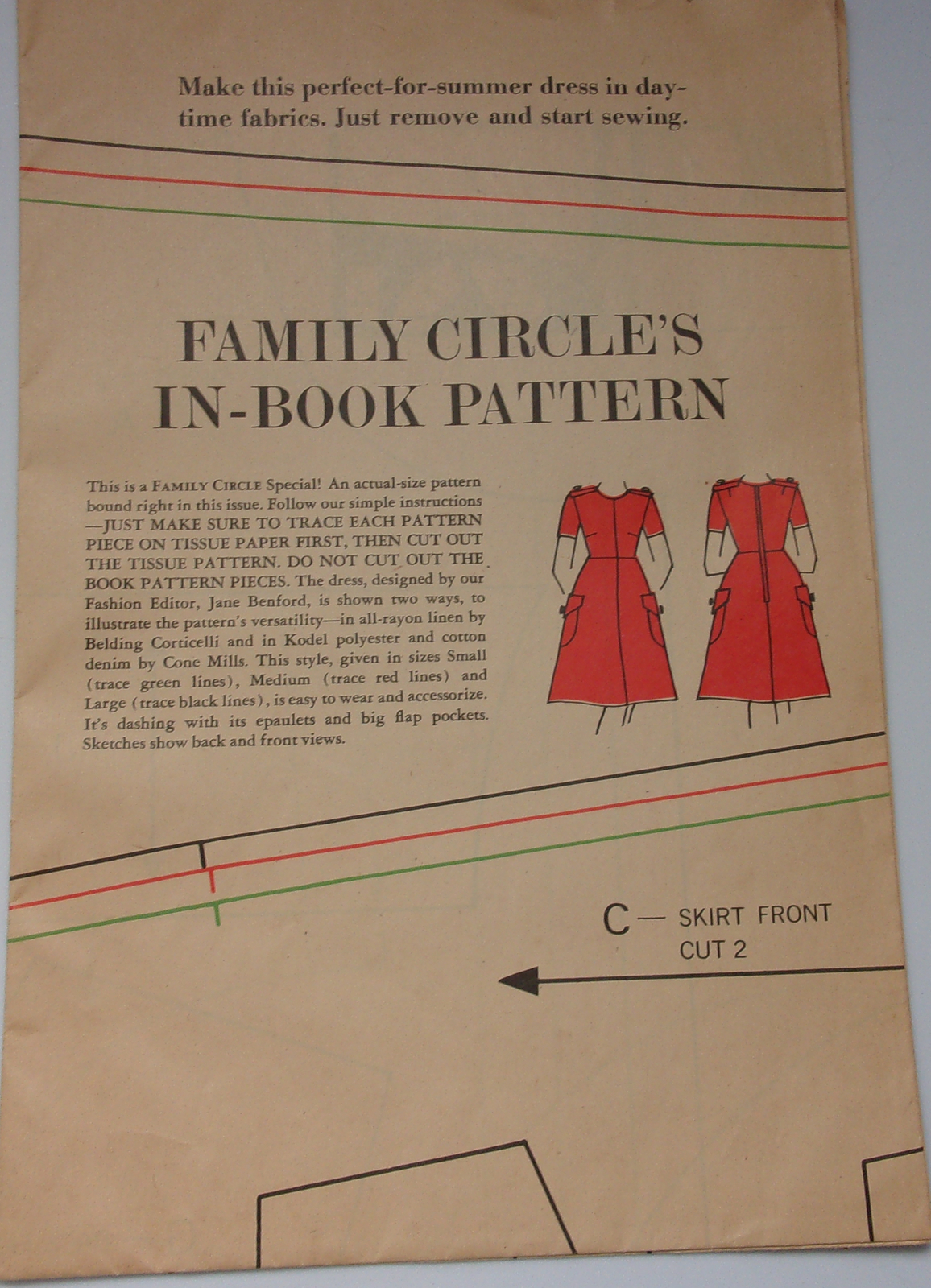  Vintage Family Circle In Book Pattern Misses’ Summer Dress - $1.99