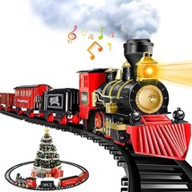 Train Set Electric Train with Water Steam Sounds Lights Model Christmas Train Se - $58.22