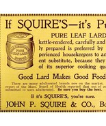 Squires Pure Leaf Lard 1897 Advertisement Victorian Baking Fat DWFF18 - $19.99