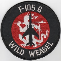 4" Usaf Air Force 128TFS F-105G Wild Weasel Red White Embroidered Jacket Patch - £27.48 GBP