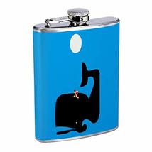 Whale Rider Hip Flask Stainless Steel 8 Oz Silver Drinking Whiskey Spirits Em1 - £7.86 GBP