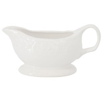 Gibson Home Bountiful Joy 15 Ounce Embossed Durastone Gravy Boat in White - £36.05 GBP