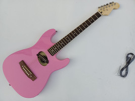 Pink 6 string Semi hollow Body st acoustic electric guitar S458 - $289.00