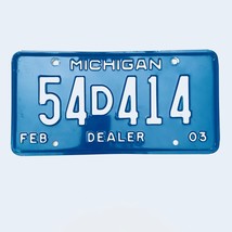 2003 United States Michigan Base Dealer License Plate 54D414 - $16.25 CAD