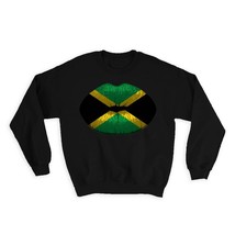 Lips Jamaican Flag : Gift Sweatshirt Jamaica Expat Country For Her Woman Feminin - $28.95