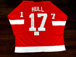 Brett Hull Hof 09 Detroit Red Wings 2 X Scc Signed Auto Jersey Beckett Beauty - $247.49